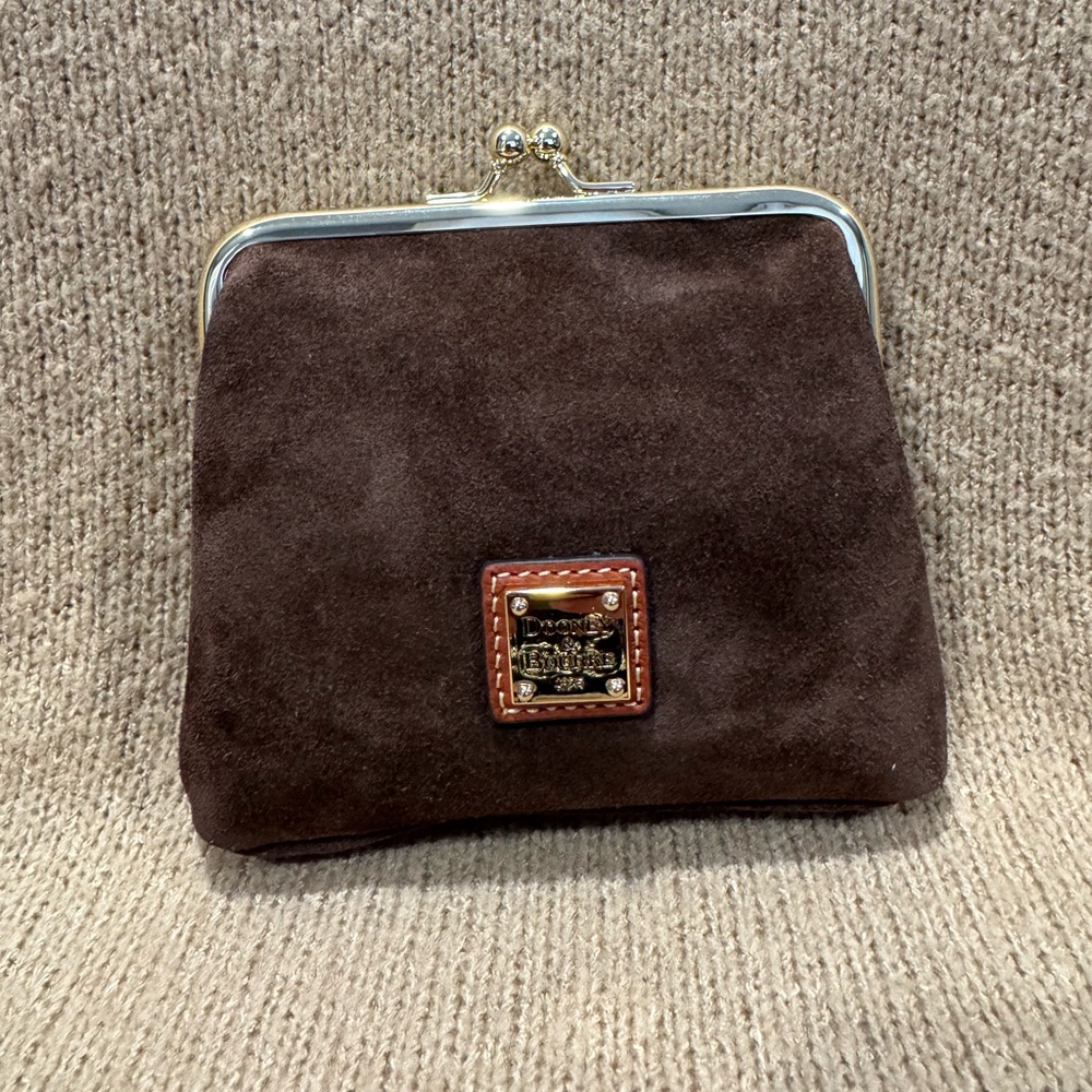 Dooney and Bourke Kiss Lock suede wallet